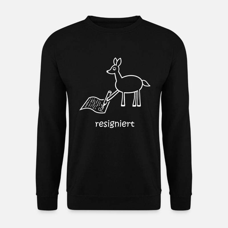 resigniert, Reh, lustiges Reh, Wortspiel, Tiere - Unisex Pullover - Schwarz