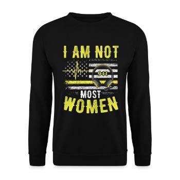 I'm not x most women - x dispatcher - Unisex Sweatshirt - black - Front - Alina (178cm) & Michal (187cm)