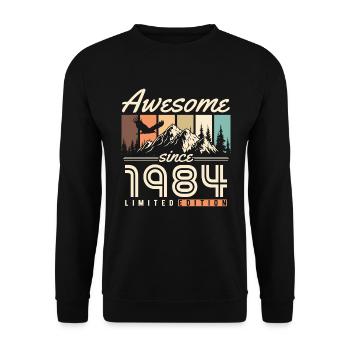 Great Since 1984 Vintage Vintage Birthday - Unisex Sweatshirt - black - Front - Alina (178cm) & Michal (187cm)