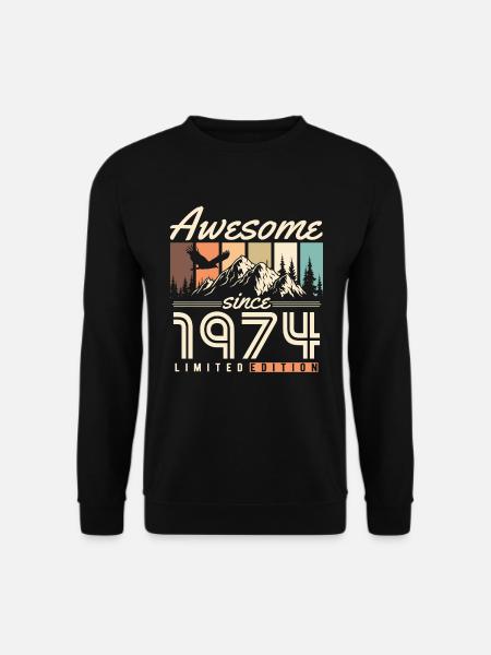 Großartig seit 1974 Jahrgang Vintage Geburtstag - Unisex Pullover - Schwarz