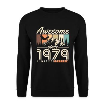 Großartig seit 1979 Jahrgang Vintage Geburtstag - Unisex Pullover - Schwarz - Vorne - Alina (178cm) & Michal (187cm)