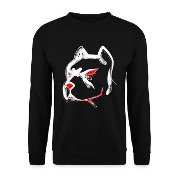 Conception d'un visage tête de pit-bull - Sweat-shirt Unisexe - noir - Devant - Alina (178cm) & Michal (187cm)
