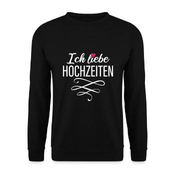 Ich Liebe Hochzeiten - Herz - Unisex Pullover - Schwarz - Vorne - Alina (178cm) & Michal (187cm)