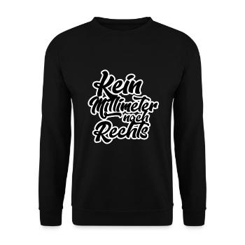 kein Millimeter nach Rechts - Unisex Pullover - Schwarz - Vorne - Alina (178cm) & Michal (187cm)