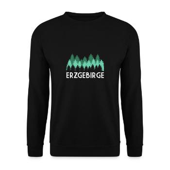 Erzgebirge Geschenk - Unisex Pullover - Schwarz - Vorne - Alina (178cm) & Michal (187cm)