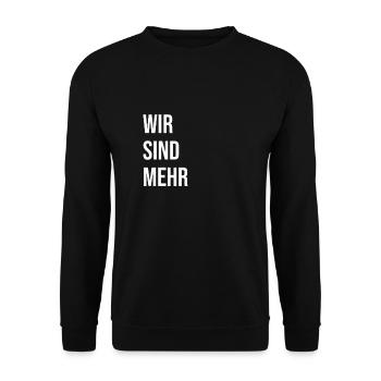 wir sind mehr - Unisex Pullover - Schwarz - Vorne - Alina (178cm) & Michal (187cm)