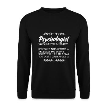Psychologue - Lexique - Sweat-shirt Unisexe - noir - Devant - Alina (178cm) & Michal (187cm)