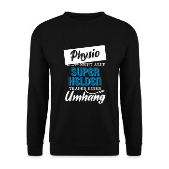 Physio Nicht Alle Superhelden Tragen Einen Umhang - Unisex Pullover - Schwarz - Vorne - Alina (178cm) & Michal (187cm)