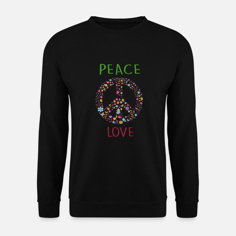 LOVE PEACE - Unisex Pullover - Schwarz
