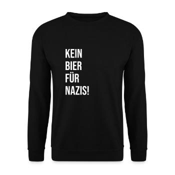 kein bier für Nazis - Unisex Pullover - Schwarz - Vorne - Alina (178cm) & Michal (187cm)