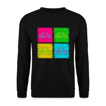 Vélo Vélo Vélo Pop Art idée cadeau - Sweat-shirt Unisexe - noir - Devant - Alina (178cm) & Michal (187cm)