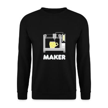 3D Druck - Unisex Pullover - Schwarz - Vorne - Alina (178cm) & Michal (187cm)