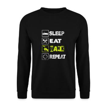 Mangez Sleep Wank Repeat - Masturbation Masturbate - Sweat-shirt Unisexe - noir - Devant - Alina (178cm) & Michal (187cm)