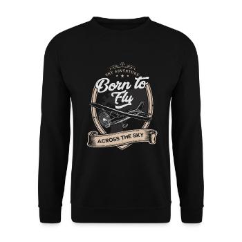 Born to Fly - Across the Sky - T-Shirt - Unisex Pullover - Schwarz - Vorne - Alina (178cm) & Michal (187cm)