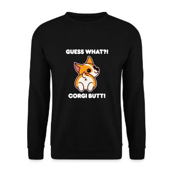 Cute corgi lover gift - Unisex Sweatshirt - black - Front - Alina (178cm) & Michal (187cm)