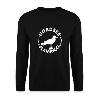 North Sea Flamingo - Unisex Sweatshirt - black - Front - Alina (178cm) & Michal (187cm)
