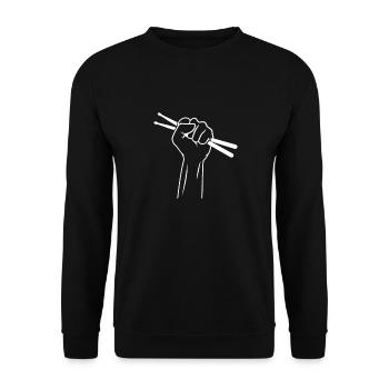 Drummer drummer or percussionist gift - Unisex Sweatshirt - black - Front - Alina (178cm) & Michal (187cm)