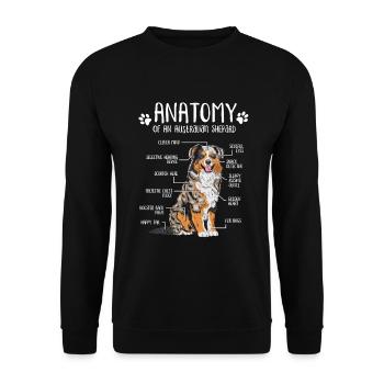Cadeau de propriétaire de chien d'anatomie de berger australien - Sweat-shirt Unisexe - noir - Devant - Alina (178cm) & Michal (187cm)