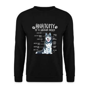Cadeau de chien de propriétaire de chien d'anatomie de Husky sibérien - Sweat-shirt Unisexe - noir - Devant - Alina (178cm) & Michal (187cm)