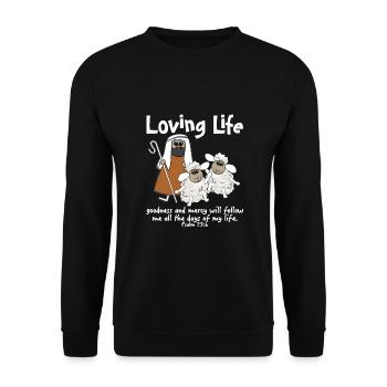 Moutons chrétiens de conception avec leur bon berger - Sweat-shirt Unisexe - noir - Devant - Alina (178cm) & Michal (187cm)