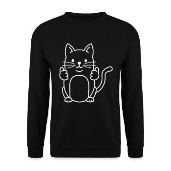 Chat Chat Chat - Sweat-shirt Unisexe - noir - Devant - Alina (178cm) & Michal (187cm)