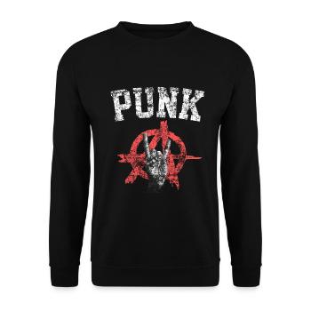 Cool Punk Rock Punker Music Anarcho Gift - Unisex Sweatshirt - black - Front - Alina (178cm) & Michal (187cm)