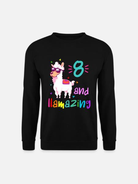8 and llamazing - Unisex Sweatshirt - black