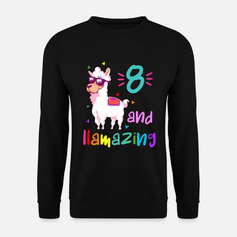 8 and llamazing - Unisex Sweatshirt - black