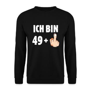 Ich bin 49 plus eins - Unisex Pullover - Schwarz - Vorne - Alina (178cm) & Michal (187cm)