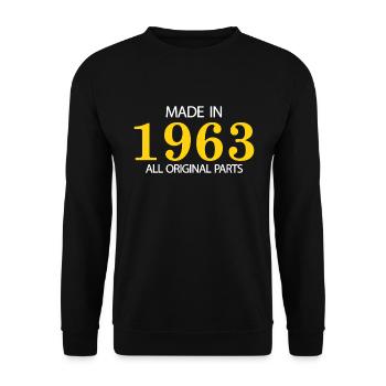 Made in 1963 all original parts - Unisex Sweatshirt - black - Front - Alina (178cm) & Michal (187cm)