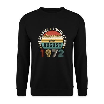 Awesome since August 1972 Geburtstag - Unisex Pullover - Schwarz - Vorne - Alina (178cm) & Michal (187cm)