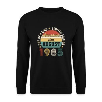Awesome since Août 1983 Anniversaire - Sweat-shirt Unisexe - noir - Devant - Alina (178cm) & Michal (187cm)