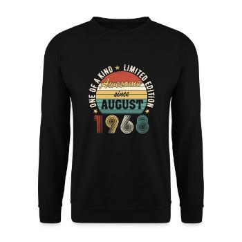 Awesome since Août 1968 Anniversaire - Sweat-shirt Unisexe - noir - Devant - Alina (178cm) & Michal (187cm)