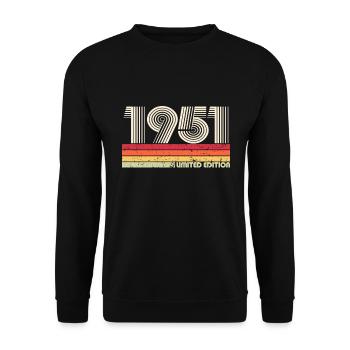 1951 Limited Edition Rétro Vintage - Sweat-shirt Unisexe - noir - Devant - Alina (178cm) & Michal (187cm)