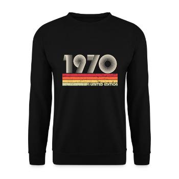 Limited Edition 1970 Retro Vintage Cadeau - Sweat-shirt Unisexe - noir - Devant - Alina (178cm) & Michal (187cm)