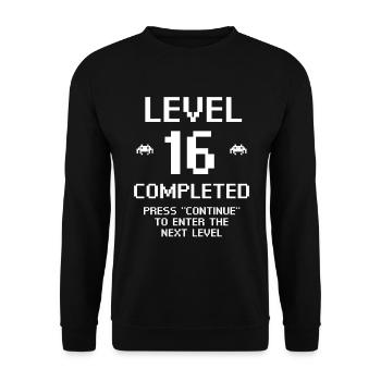Niveau 16 Terminé - Sweat-shirt Unisexe - noir - Devant - Alina (178cm) & Michal (187cm)