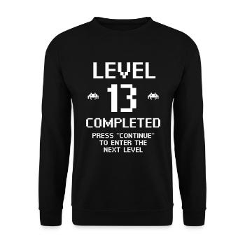 Level 13 Completed - Unisex Sweatshirt - black - Front - Alina (178cm) & Michal (187cm)