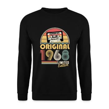 1968 Vintage millésime anniversaire rétro cadeau - Sweat-shirt Unisexe - noir - Devant - Alina (178cm) & Michal (187cm)