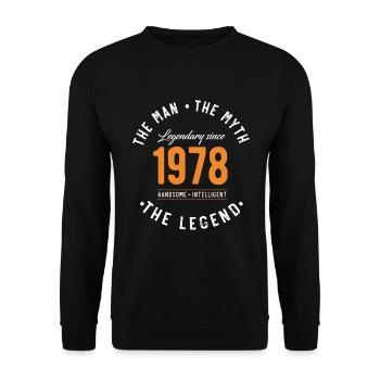 Legendary since 1978 The Man The Myth - Sweat-shirt Unisexe - noir - Devant - Alina (178cm) & Michal (187cm)