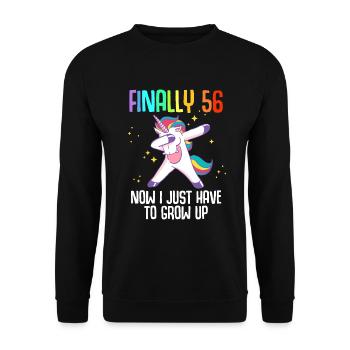 Finally 56 Now I Just Have To Grow Up - Sweat-shirt Unisexe - noir - Devant - Alina (178cm) & Michal (187cm)