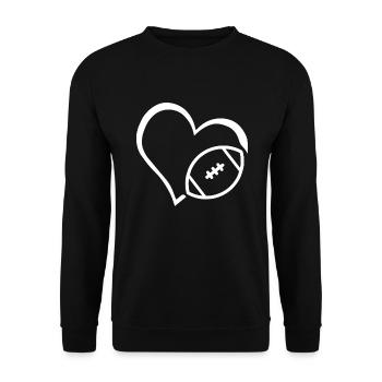 Football Heart - Unisex Sweatshirt - black - Front - Alina (178cm) & Michal (187cm)