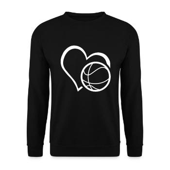 Basketball Heart - Unisex Sweatshirt - black - Front - Alina (178cm) & Michal (187cm)