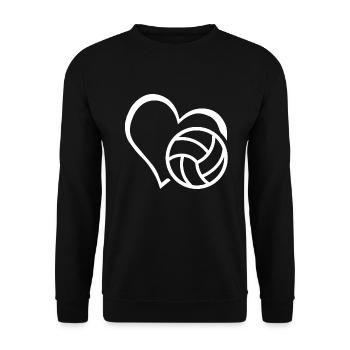 Volleyball Heart - Unisex Sweatshirt - black - Front - Alina (178cm) & Michal (187cm)