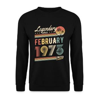 Limited Edition February 1973 - Unisex Sweatshirt - black - Front - Alina (178cm) & Michal (187cm)