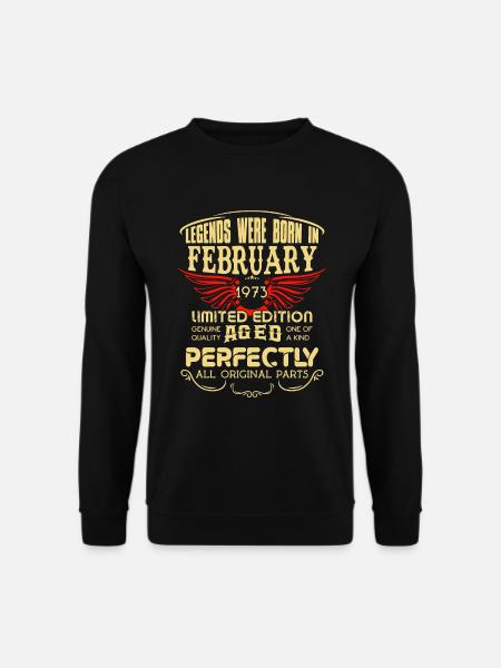 Les légendes sont nées en février 1973 anniversaire - Sweat-shirt Unisexe - noir