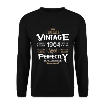 1964 born Legends Birthday - Unisex Sweatshirt - black - Front - Alina (178cm) & Michal (187cm)