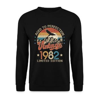 1982 Humour anniversaire 40 ans âge perfection - Sweat-shirt Unisexe - noir - Devant - Alina (178cm) & Michal (187cm)
