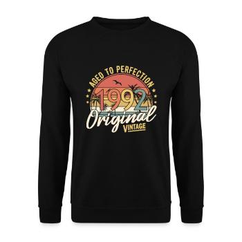Aged To Perfection Original Vintage (1992) - Unisex Sweatshirt - black - Front - Alina (178cm) & Michal (187cm)