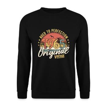 1965 Aged To Perfection Original Vintage - Unisex Pullover - Schwarz - Vorne - Alina (178cm) & Michal (187cm)
