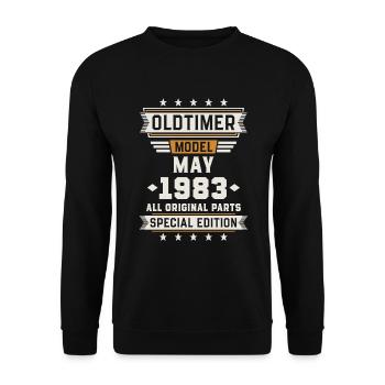 Voiture ancienne mai 1983 cadeau d’anniversaire - Sweat-shirt Unisexe - noir - Devant - Alina (178cm) & Michal (187cm)